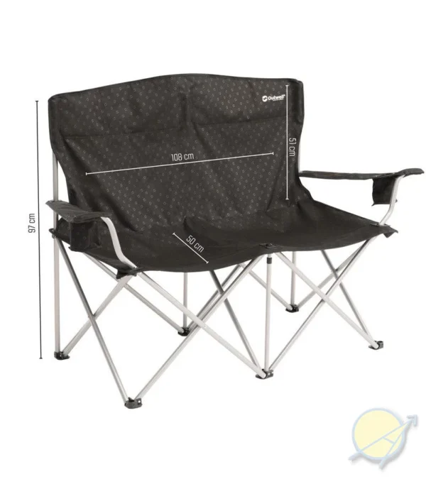 Camping-Folding two seat chair Catamarca sofa black