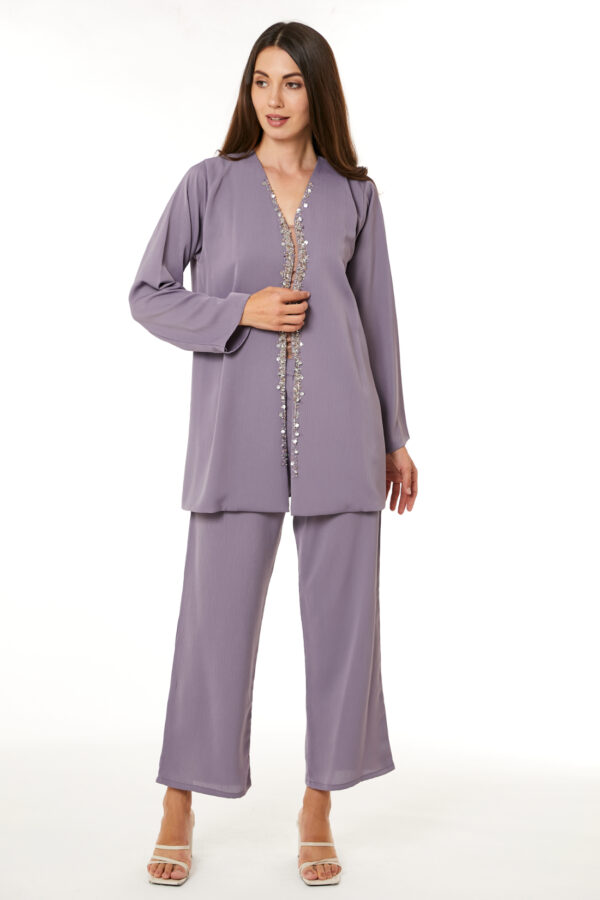 Purple Zoom Top and Pants Set