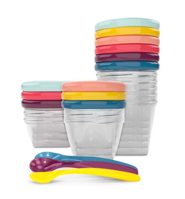 Babymoov – Babybols Multi Set | 3x120ml + 3x180ml + 6x250ml +  3 spoons | Airtight Food Storage Containers | BPA-Free, Leak-Proof, Stackable, Microwave and Freezer Safe, Reusable