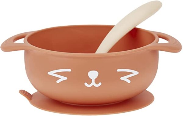 Babymoov 2-Piece Silicone Bowl & Spoon Weaning Set, Peach