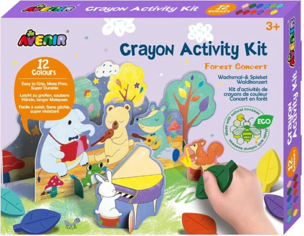 Avenir Crayon Activity Kit – Forest Concert | Thoughtfully Designed Crayons for Little Hands, Mess-Free and Durable | Safe and Eco-Friendly Natural Beeswax Crayons for Kids 3+