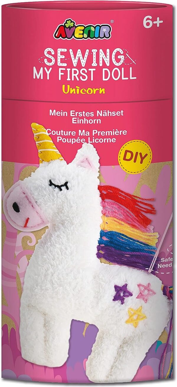 Avenir Sewing My First Doll – Unicorn Kit | Create a Super Soft Unicorn, Develop Motor Skills & Creativity | Safe and Educational – Trusted Art, Learning, and Entertainment for Kids 3+