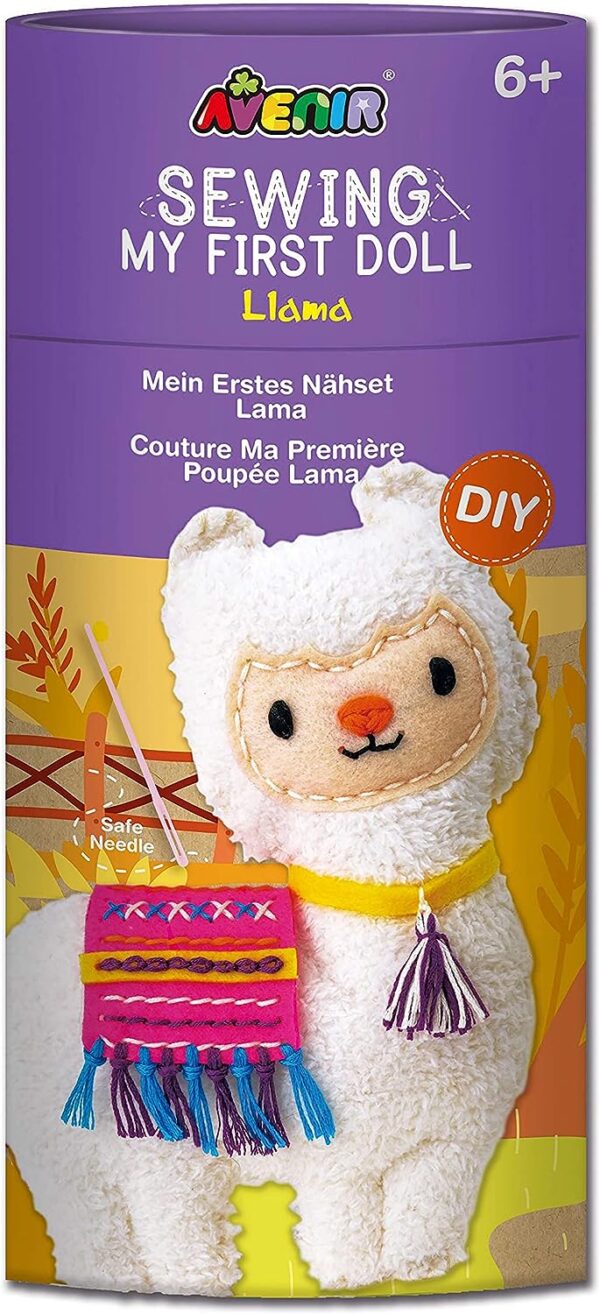 Avenir Sewing My First Doll – Llama Kit | Create a Super Soft Llama, Develop Motor Skills & Creativity | Safe and Educational – Trusted Art, Learning, and Entertainment for Kids 3+