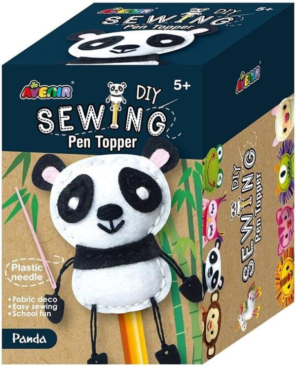 Avenir Sewing Pen Topper – Panda | DIY Pen Topper Friend Sewing Kit – Hours of Entertainment & Creativity | Tools & Instructions Included, Easy and Fun Activity for Kids +