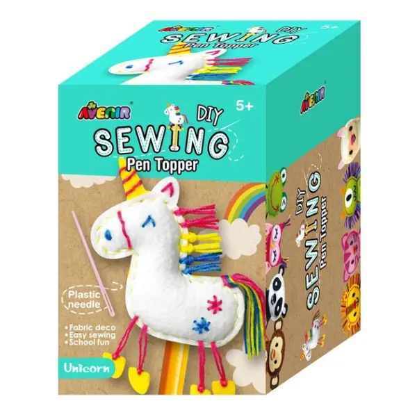 Avenir Sewing Pen Topper – Unicorn | DIY Pen Topper Friend Sewing Kit – Hours of Entertainment & Creativity | Tools & Instructions Included, Easy and Fun Activity for Kids +