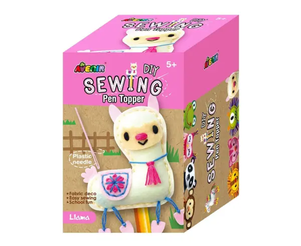 Avenir Sewing Pen Topper – Llama | DIY Pen Topper Friend Sewing Kit – Hours of Entertainment & Creativity | Tools & Instructions Included, Easy and Fun Activity for Kids +