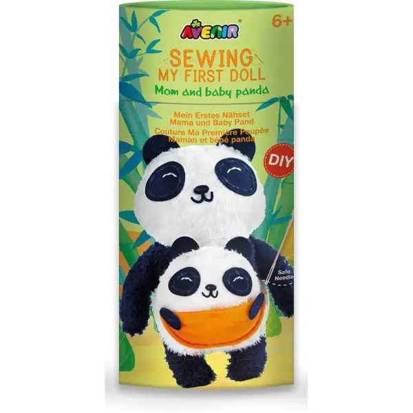 Avenir Sewing My First Doll – Mom & Baby Panda Kit | Create a Super Soft Panda Bear, Develop Motor Skills & Creativity | Safe and Educational – Trusted Art, Learning, and Entertainment for Kids 3+