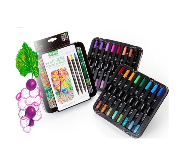 Crayola Signature Sketch & Detail Dual Ended Markers, 16 Count