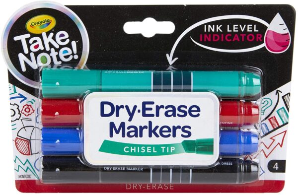 Take Note Colored Dry Erase Markers, 4 Count