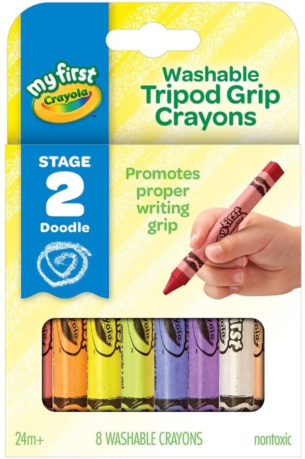 8 ct. My First Crayola Washable Tripod Grip Crayons, Stage 2