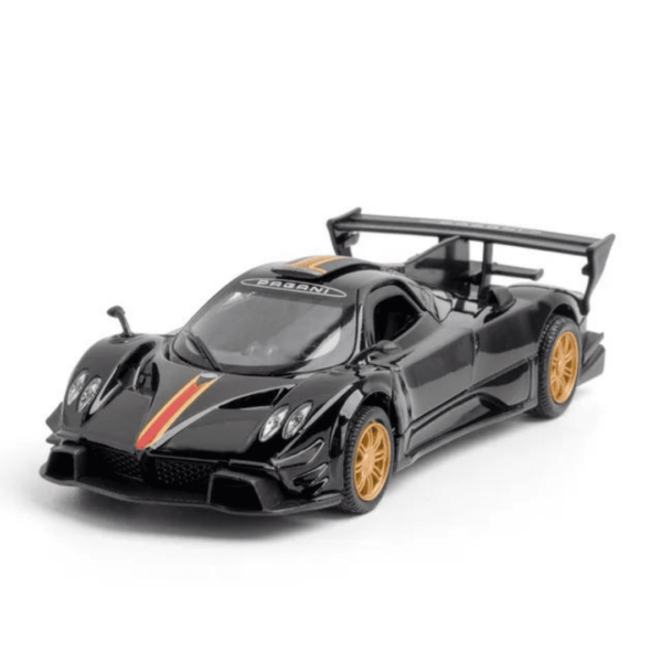 Pagani ZONDA Revolucion – Black | Die-Cast Replica, Ultimate Collector’s Item, Hyper Cars | Interact with Doors & Hoods – Pull Back Collection with Lights & Sounds | Size – 1:32, For Kids 3+