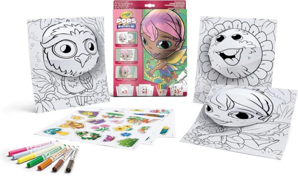 Crayola – Pops 3D Coloring Kit – Enchanted | Innovative 3D Artwork Creation – Choose, Color, and Display – Transform Coloring Pages into 3D Art – Easy to Hang or Display, 6+