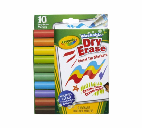 10 Ct Wedge Tip Dry-Erase Markers, Washable