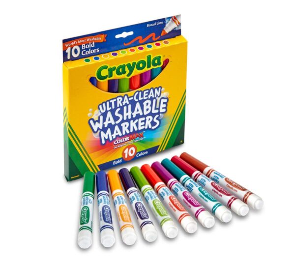 Crayola 10CT Ultra Clean Washable Bold,Broad Line,CMax Mkr