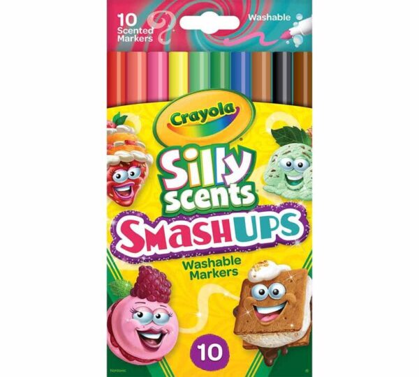 10 Ct Silly Scents Smash Ups, Slim Washable Markers