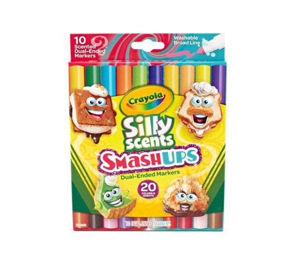 10 Ct Silly Scents Smash Ups, Broad LIne Dual-Ended  Washable Markers