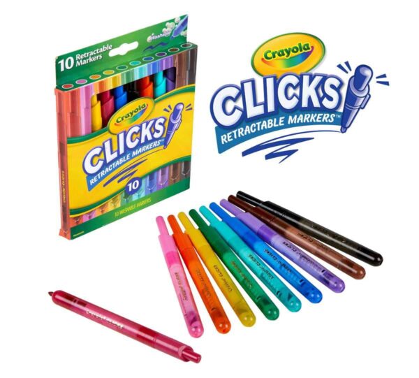 Crayola Super Clicks Retractable Markers, 10 Count