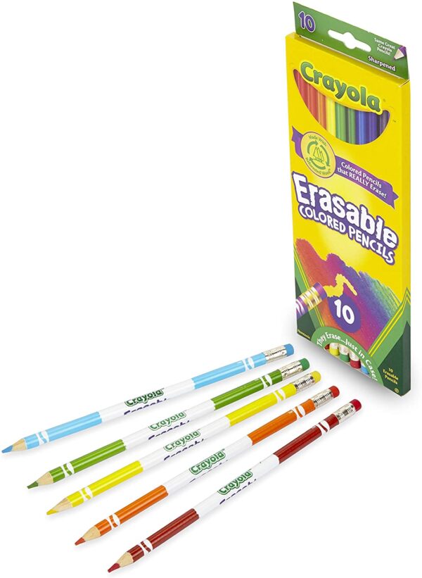 Crayola Erasable Colored Pencils, 10 Count