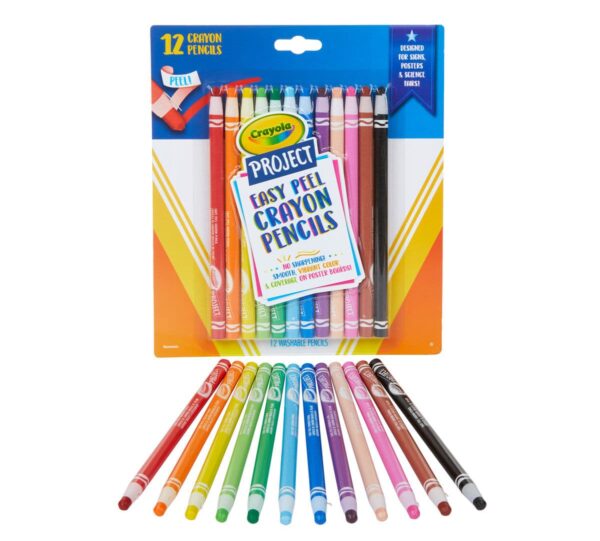 Crayola 12ct Easy Peel Crayon Pencils