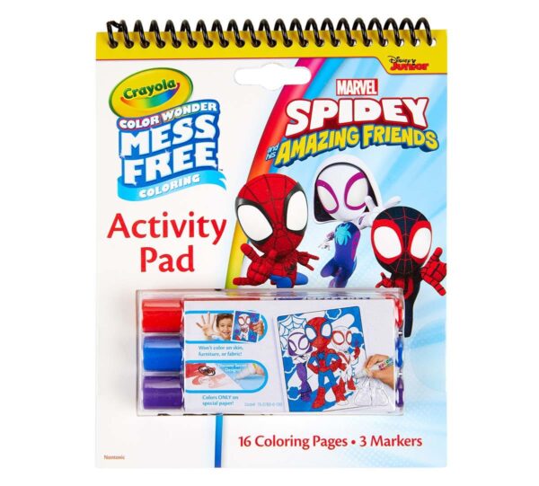 Crayola Color Wonder Mess Free Spidey & His Amazing Friends Activity Pad & Markers| Let creativity soar without the worry of stains or messes | A perfect bundled gift idea for young Spiderman fans. Safe and non-toxic, great for ages 3 and up.