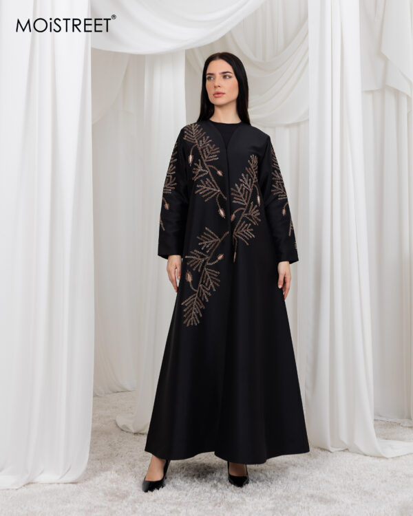 Bridal Satin Embroidery Abaya