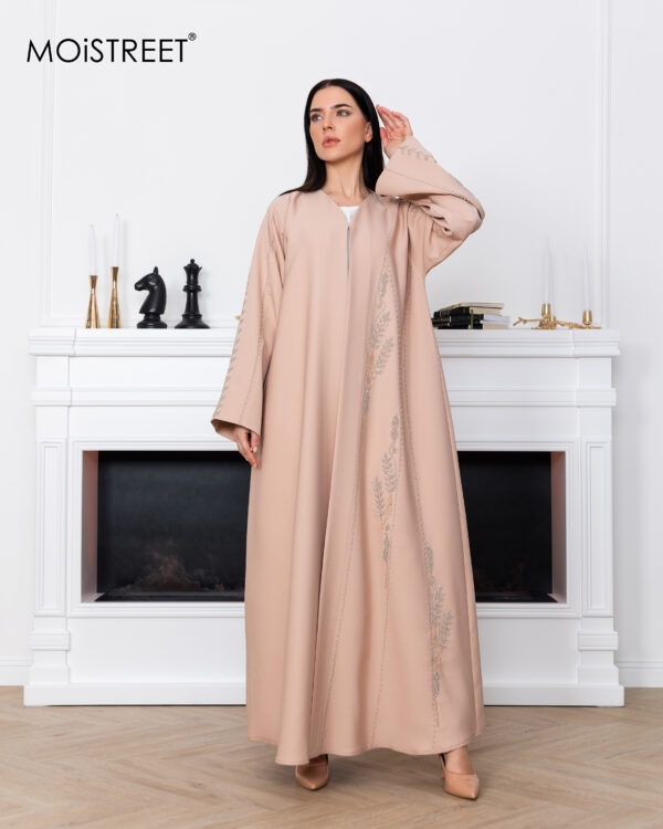 Victoria Satin Embroidery Abaya