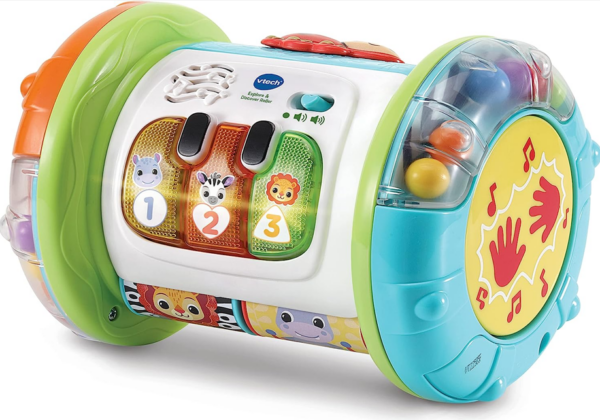 VTech Baby Explore & Discover Roller, Interactive Baby Toy with Gears, Rollers, Beads, Lights & Music, Roll & Push Gift for Infants 6, 9, 12 months +, English version