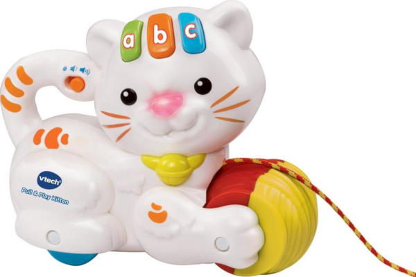 VTech Pull & Play Kitten, Interactive Baby Toy with Lights & Music,Push & Pull Gift for Infants 6, 9, 12 months +, English version