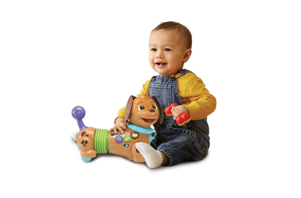 VTech Walk & Wiggle Pup,  Interactive Baby Toy with Lights & Music, Gift for Infants 6, 9, 12 months +, English version