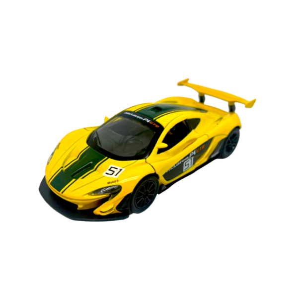 MSZ – McLaren P1™ GTR – Yellow | Die-Cast Replica, Ultimate Collector’s Item, Super Cars | Toy Vehicles, Metal Toy Car Model – Pull Back Collection | Size – 1:31, For Kids 3+