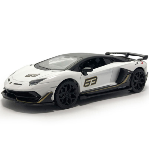 MSZ – Lamborghini Aventador SVJ – White| Die-Cast Replica, Ultimate Collector’s Item, Super Cars | Toy Vehicles, Metal Toy Car Model – Pull Back Collection | Size – 1:32, For Kids 3+