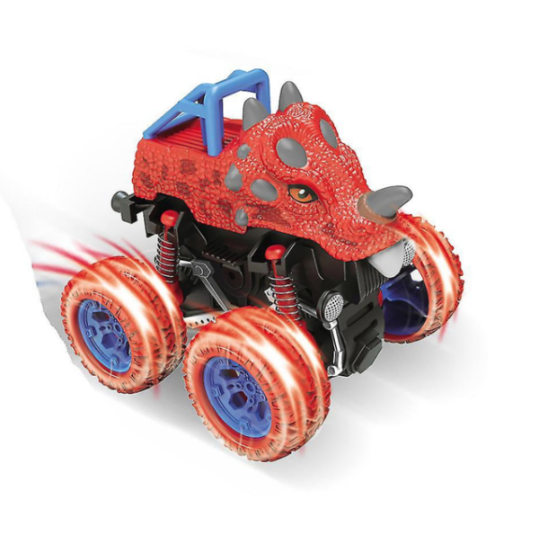 D-Power – Inertia Dinosaur Fleet Toy – Red | Stunt Cars, No Batteries, Perfect Gift for Kids | 3+