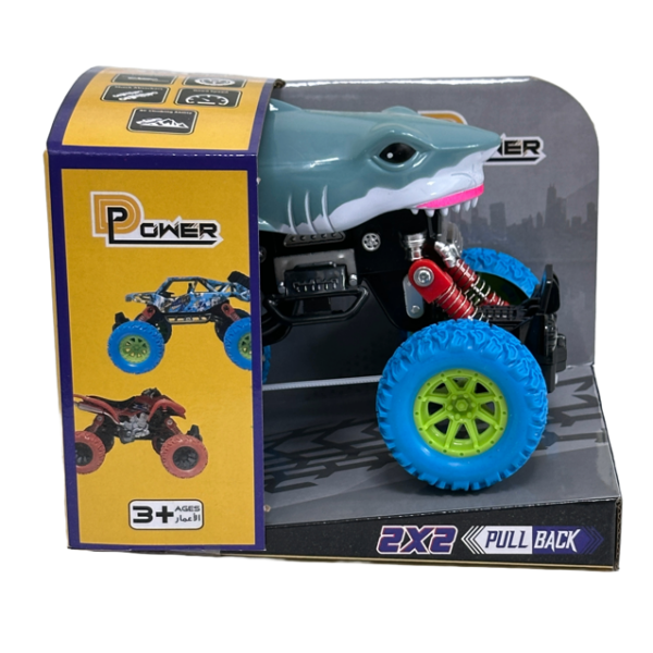 D-Power – PullBack Crazy Shark Truck | No Batteries Needed, Fun for All Ages | 3+