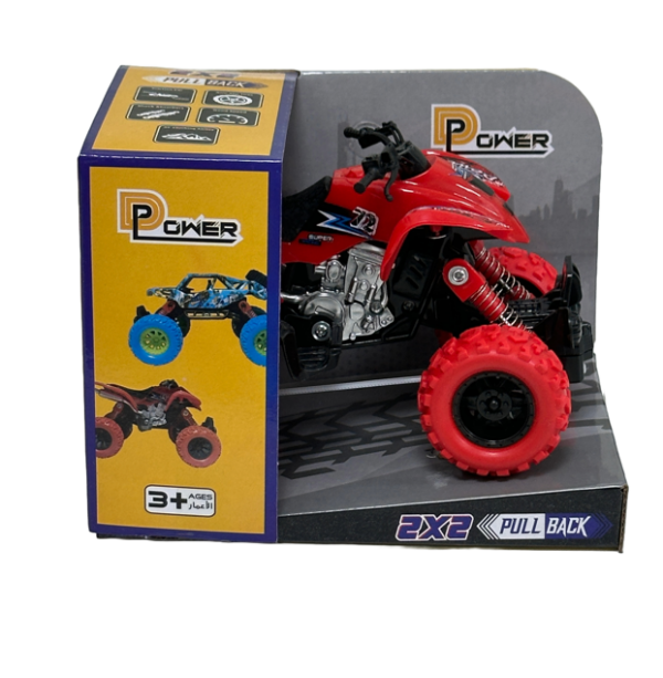 D-Power – Pullback Motorcycle Stunt Bike, Red | No Batteries Needed, Fun for All Ages | 3+