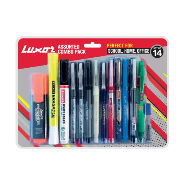 Luxor – Assorted Combo Set for Office & Student kit | Perfect for School, Home & Office | Ideal for Professionals & Students | Pack of 14