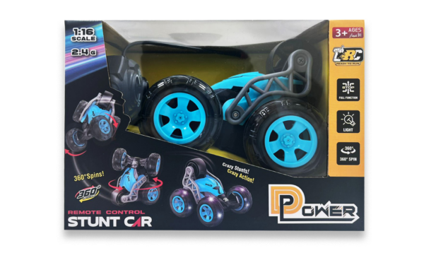 D-Power 1:16 2.4G R/C Mini Stunt Car 360 Degree Stunt Car – Blue | Ages 3+ up