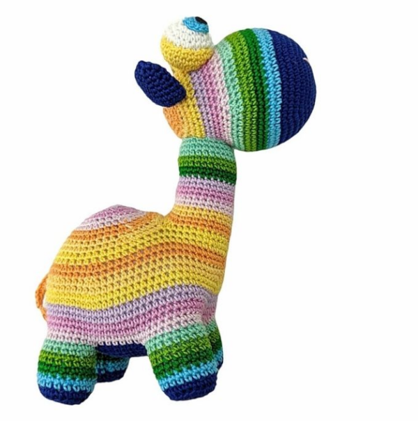 Happy Threads Handmade Crocheted Rainbow Camel (10 inch) – Multicolour | Crochet Toys | Child Safe | for Babies 6 Months & Above | Dolls for Boys/Girls| for Birthday Gift | Decorative Items for Room