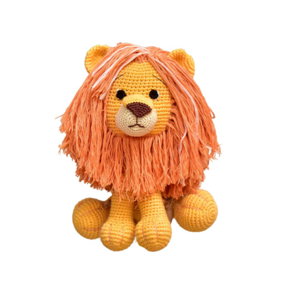 Happy Threads Handmade Crocheted Cute Handmade Asad the Lion (10 inch) – Orange | Crochet Toys | Child Safe | for Babies 6 Months & Above | Dolls for Boys/Girls| For Birthday Gift | Decorative Items for Room