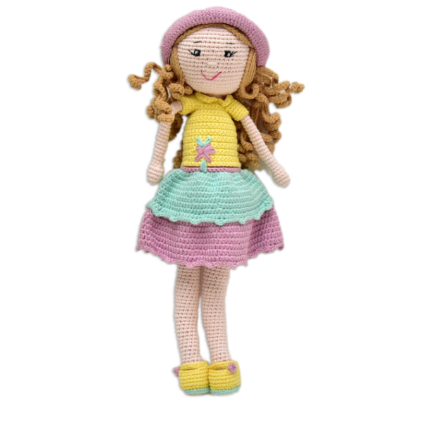 Happy Threads Handmade Crocheted Love & Care Cecilia Doll (15 inches) – Multicolour | Crochet Toys | Child Safe | for Babies 6 Months & Above | Dolls for Boys/Girls| For Birthday Gift | Decorative Items for Room