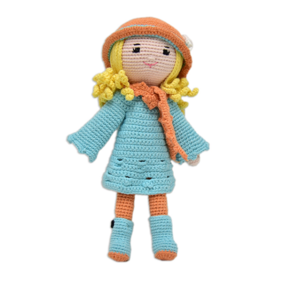 Happy Threads Handmade Crocheted Adorable Grace Doll (15 inches) – Multicolour | Crochet Toys | Child Safe | for Babies 6 Months & Above | Dolls for Boys/Girls| For Birthday Gift | Decorative Items for Room