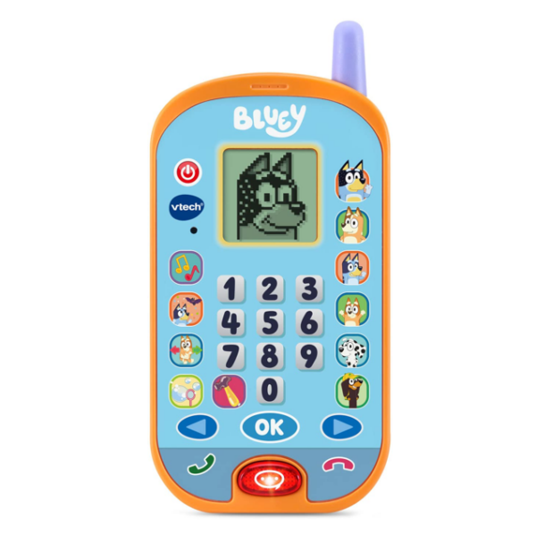 VTech Bluey Ring Ring Learning Phone (Orange) Chat with Bluey and Bingo for a fun, interactive | Change the ringtone, adjust brightness, and more, mimicking real phone functions | Ideal gift for children aged 3-6 years, promoting interactive play and early learning.