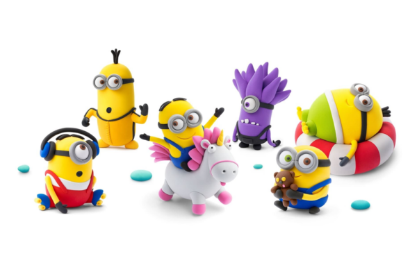 Hey Clay – MINIONS Colourful modelling air-dry clay, 15 cans with fun interactive app for kids 3 years +