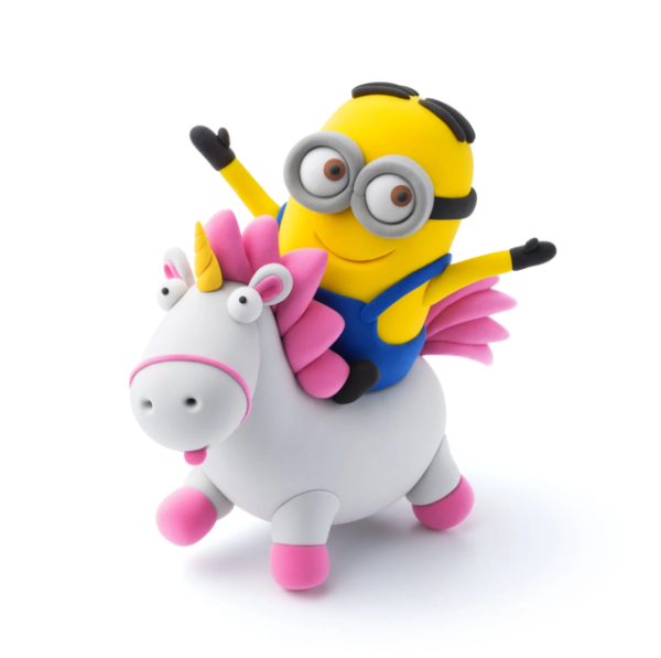 Hey Clay – Minions Dave & Fluffy Colourful modelling air-dry clay, 5 cans with fun interactive app for kids 3 years +